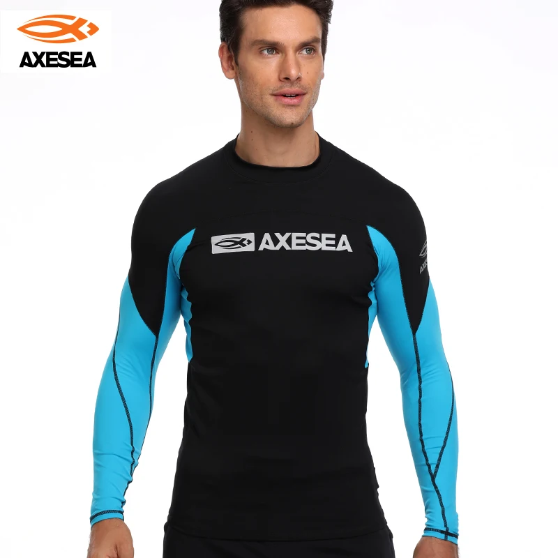 AXESEA мужской купальник с длинным рукавом Рашгард защита от солнца купальный
