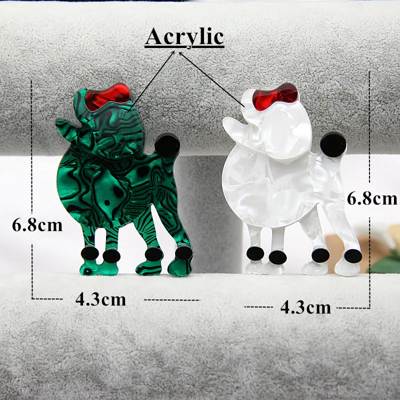 Брошь унисекс акриловая с зеленым пуделем брошь животными | Украшения и