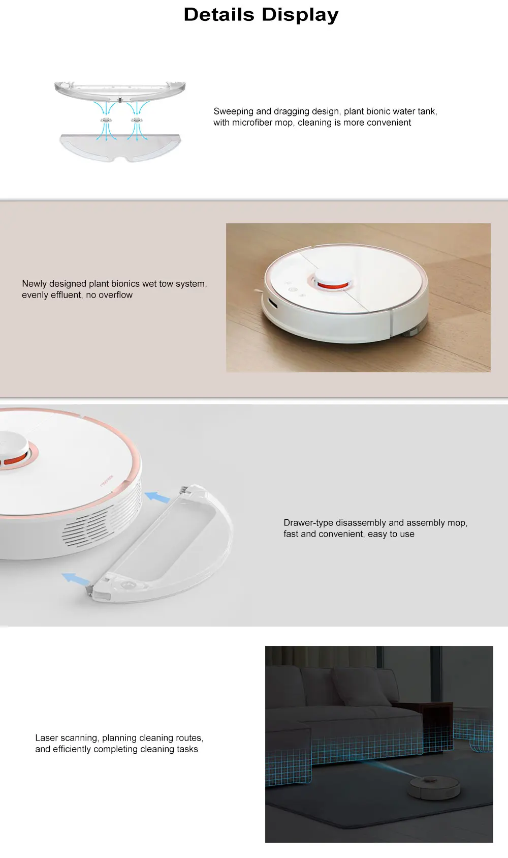 Автоматический интеллектуальный пылесос Roborock от Xiaomi youpin 2 в 1, робот-пылесос с пультом дистанционного управления
