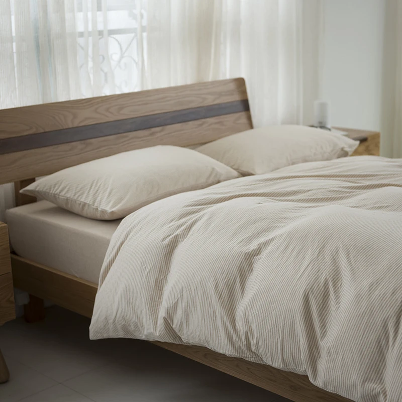 Комплект постельного белья Moden в синюю полоску 4 шт. хлопковое постельное белье