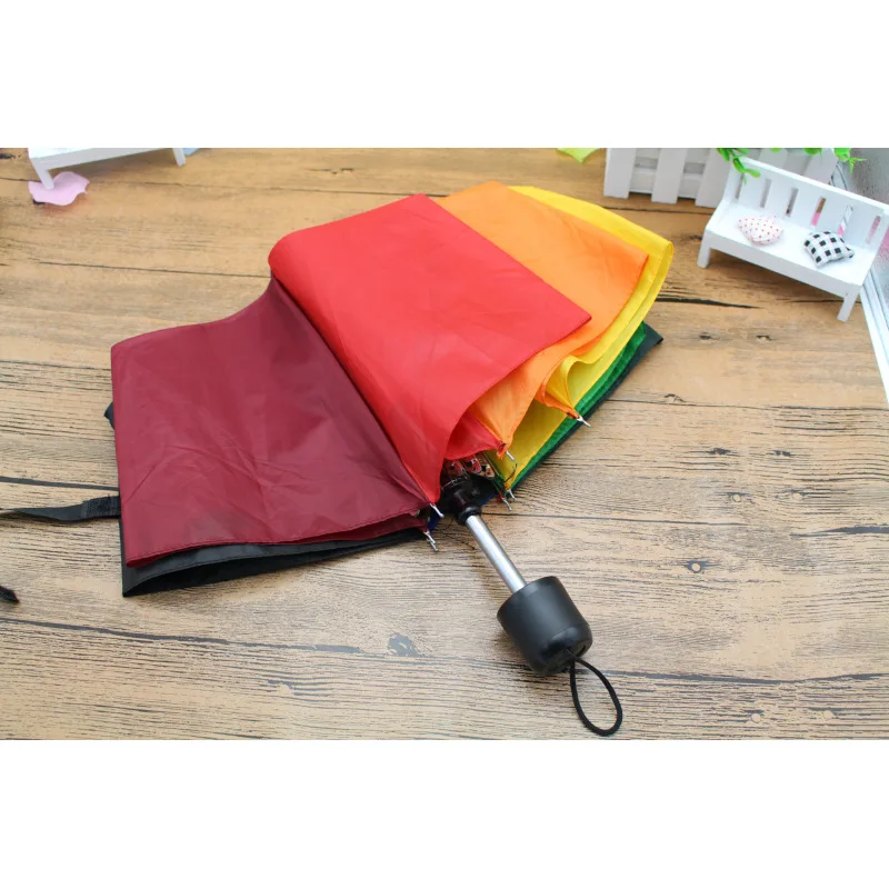 1 шт творческий зонтик от дождя Большой зонт прямо Three складной с цветными ручками