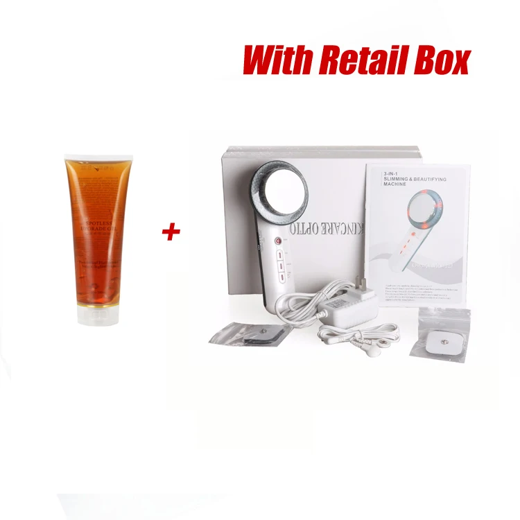 Device With Gel 3 в 1 ультразвуковое кавитационное устройство для похудения, EMS массажер для похудения, антицеллюлитная Гальваническая инфракрасная терапия, Прямая поставка - Цвет: Device With Gel