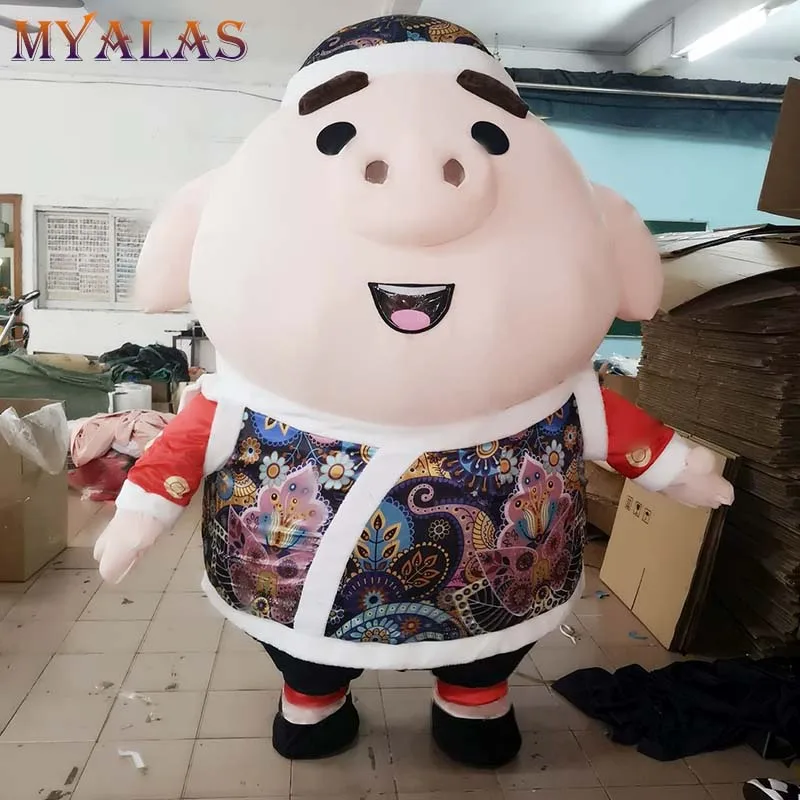 Надувной костюм свиньи талисман Индивидуальный размер мультяшный персонаж