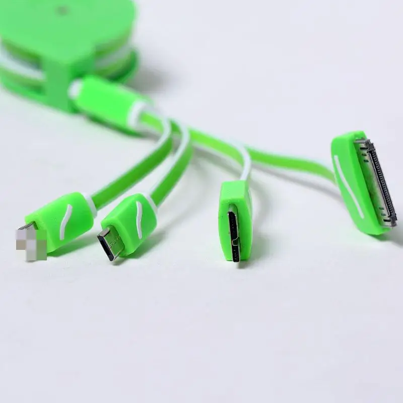 Выдвижной четыре в одном зарядный кабель Многофункциональный микро USB зарядный шнур для мобильного телефона