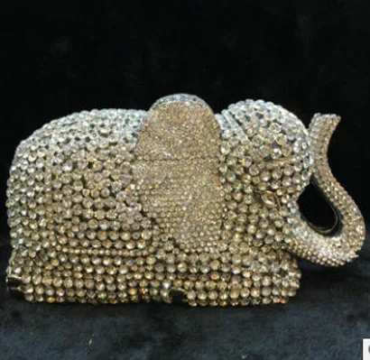Фото Женская Подарочная коробка Стразы Кристалл алмаз слон клатч - купить