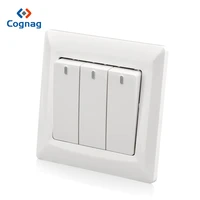 3 gang 2 way wall electric light switch push button 86 type onoff pc white switch with neon