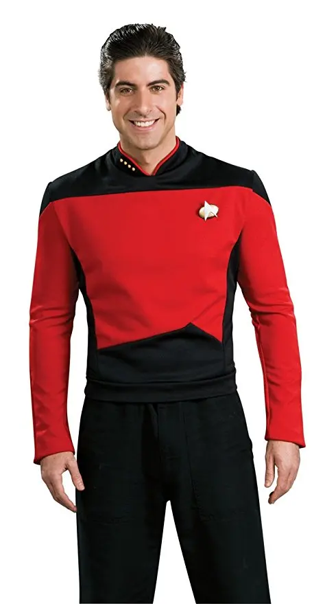 Star TNG новое поколение путь красная желтая синяя рубашка Униформа косплей костюм