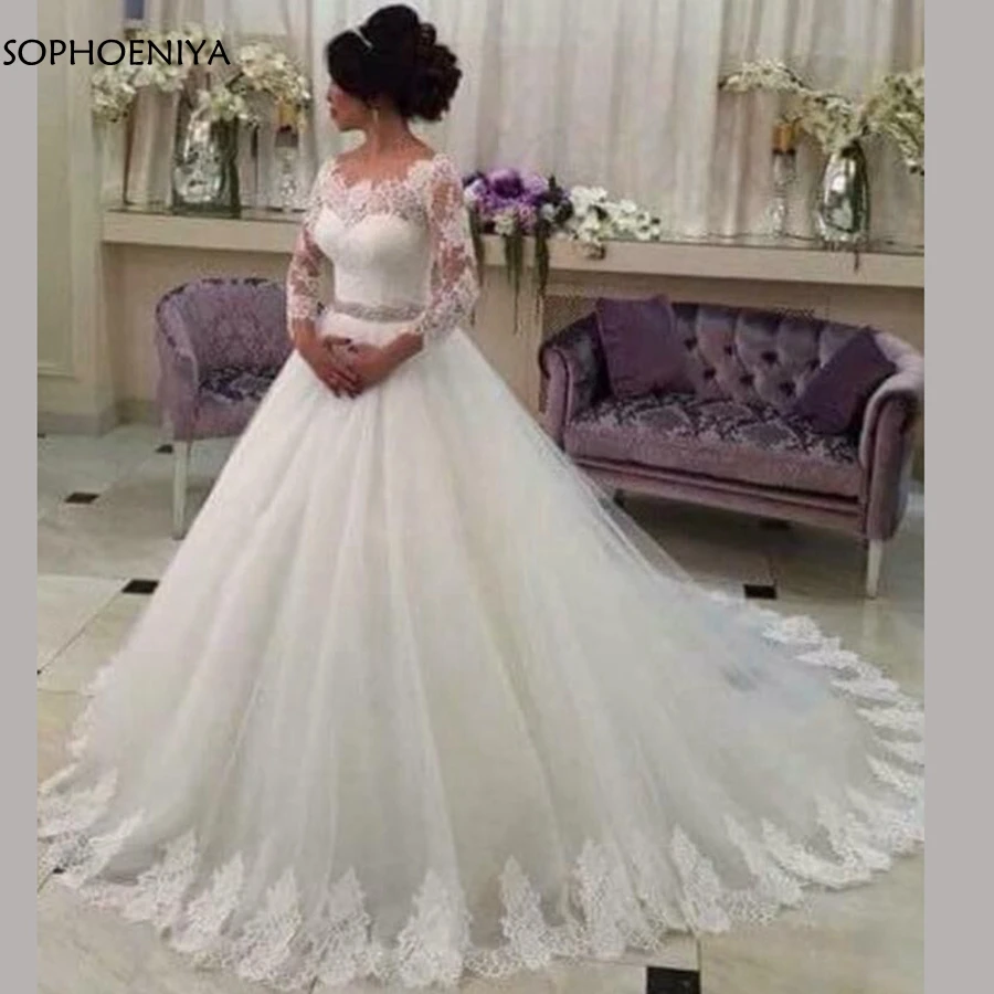 Новое поступление Белый Длинные рукава торжественное платье 2021 Robe de Mariage