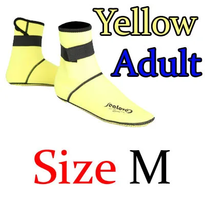 M yellow 3 мм Неопреновая Обувь для подводного плавания, носки для подводного плавания, пляжные ботинки, гидрокостюм, предотвращающий появление царапин, согревающий, нескользящий, для зимнего плавания - Цвет: M yellow