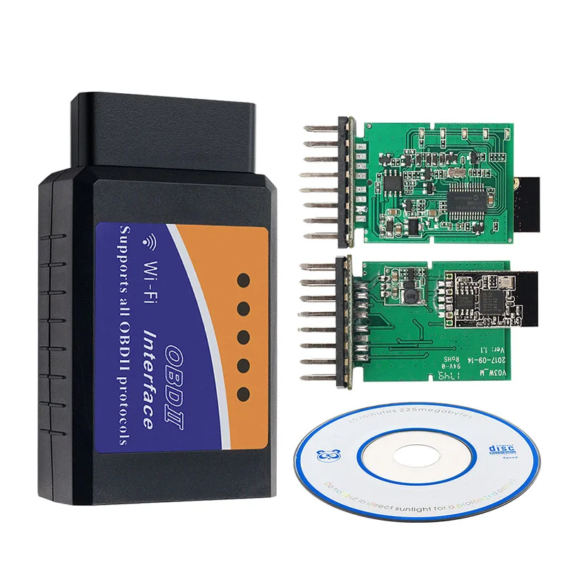 Лучший Wi-Fi ELM327 V1.5 OBD2 для IOS/Android/PC 1,5 ELM 327 Bluetooth OBDII сканер Real 25K80 ELM-327 OBD-II автомобильный диагностический инструмент