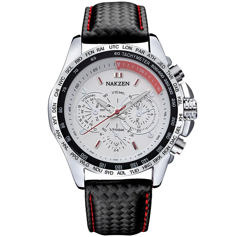 Часы наручные NAKZEN Мужские кварцевые Роскошные Спортивные Повседневные