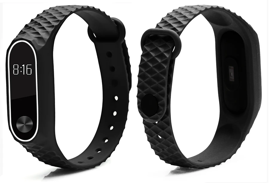 BOORUI mi band 2 ремешок Pulseira силиконовый mi band 2 аксессуары Алмазный ремешок на запястье анти-потеря двойной цвет сменный ремешок для часов