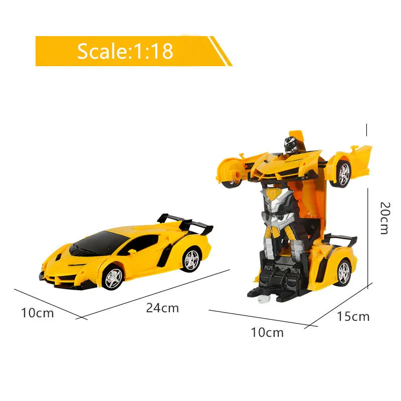 1:18 RC автомобиль Трансформация Роботы спортивный автомобиль модель роботы игрушки Голосовое управление крутая деформационная машина детские игрушки подарок для мальчиков - Цвет: Yellow