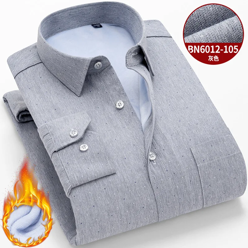 

Men Striped / Plaid Shirt Men's WhiteThickened Large-aged Mens Shirts Casual Slim Fit Chemise Homme Men Autumn Printing Shirt