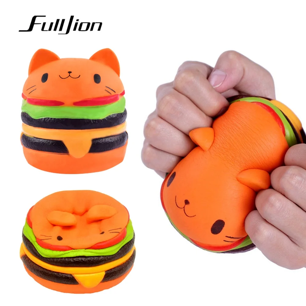 Fulljion Squishy Slow Rising Stress Relief Toys Fun Squishe Squeeze Hamburger Cat Squisy Wholesale Gadget | Игрушки и хобби