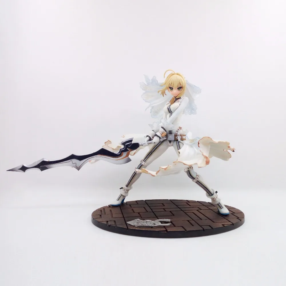 Экшн фигурка Fate/Take Night Saber белое платье мультяшная кукла из ПВХ 22 см упакованная в