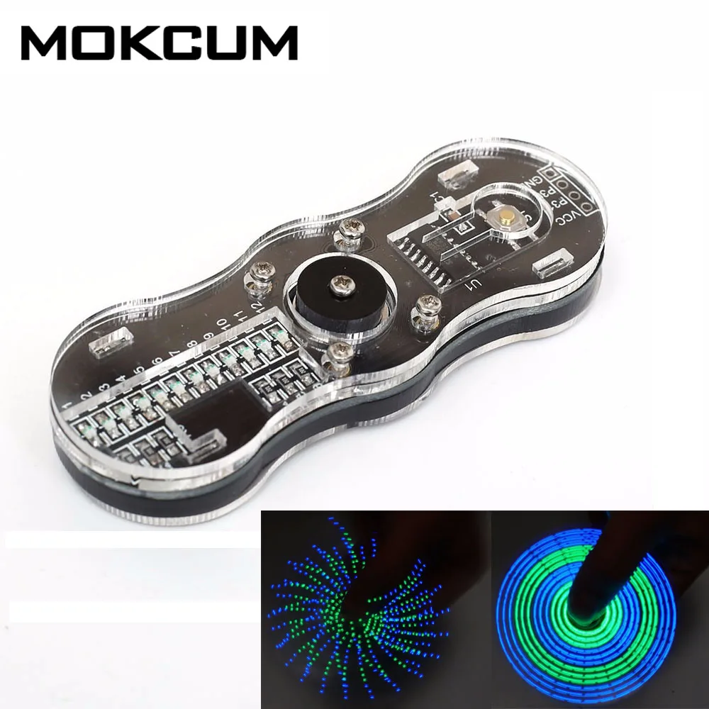 DIY Kit синий + зеленый вращающийся светодиодный электронный комплект 24 вид