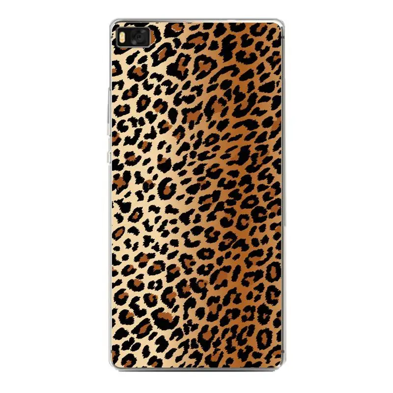 Мягкий прозрачный чехол из ТПУ для huawei P10plus P8 P9lite honor 3c 4c 6a 7 8 9 5c с леопардовым