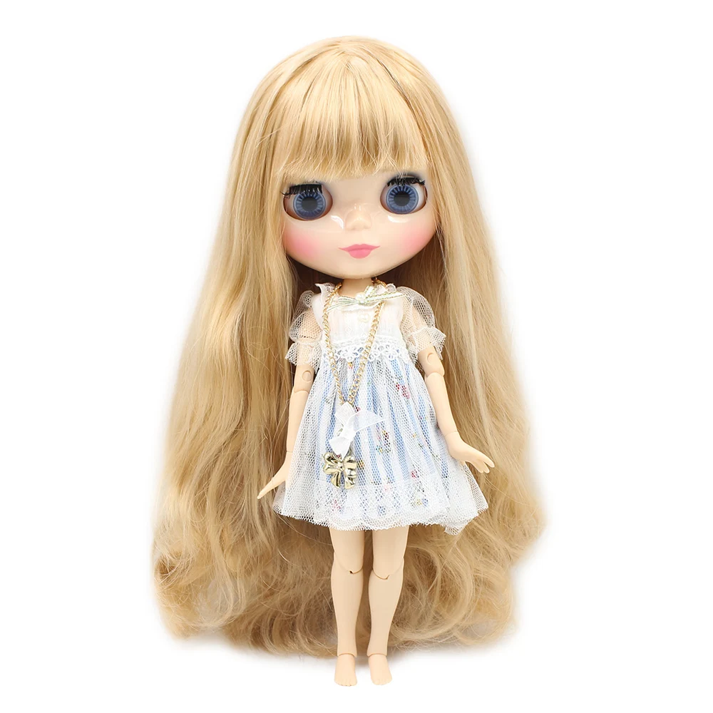 Шарнирная кукла Blyth 1/6 с длинными волнистыми золотыми волосами 30 см нормальное