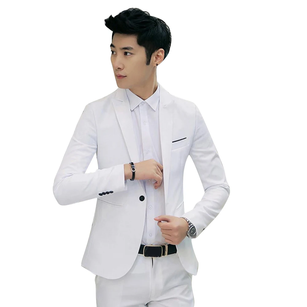 Fashion One Button Brand Blazer British'S Style Casual Slim Fit Suit Jacket Male Blazers Men Coat Terno Masculino Plus Size | Мужская
