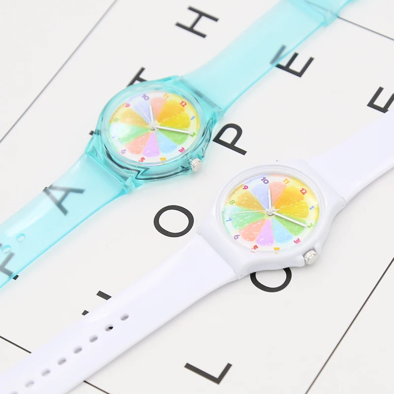 Часы женские водонепроницаемые прозрачные Милые простые часы-желе карамельных