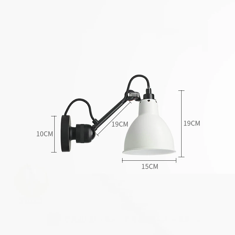 small size white Artpad E14 современный европейский 360 градусов регулируемый настенный светильник прикроватный для чтения Настенные светильники вращающаяся рука ресторан кухня спальня - Цвет абажура: small size white