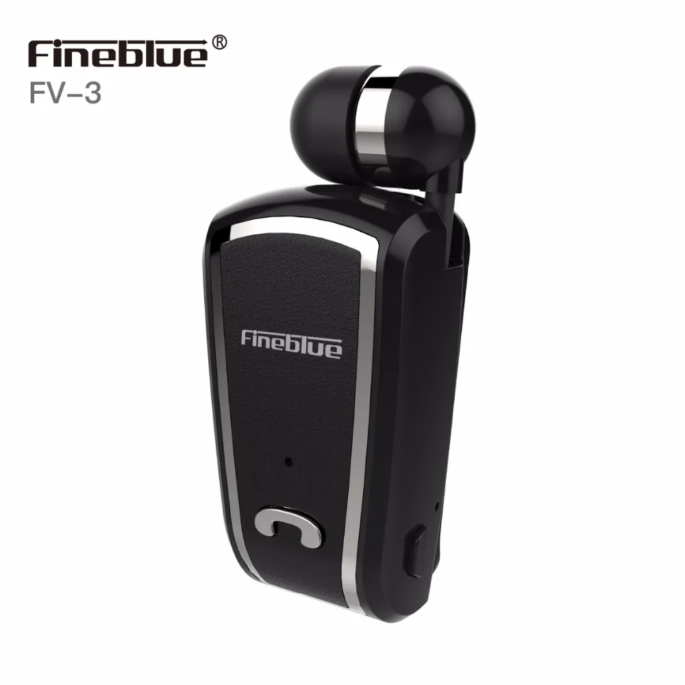 

Fineblue F-V3 Business Bluetooth Headset Telescopic Type Collar Clip HD Sound Earphone with Mic call headset retractable
