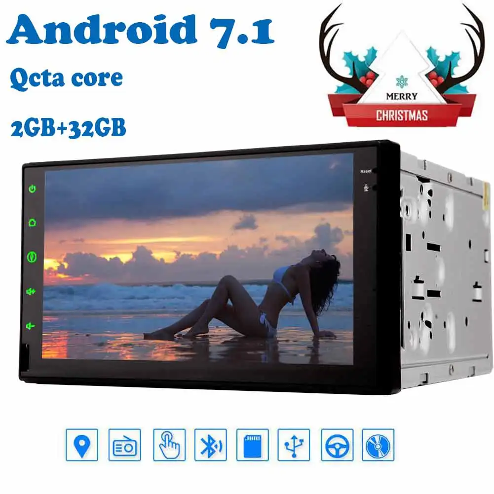 Android 7 1 2Din головное устройство HD FM/AM радио сенсорный экран GPS Bluetooth Wi Fi 4G Mirror Link без CD