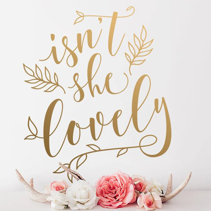 

Isn't She Lovely Wall Decal Girls Nursery Decor Kids Bedroom Mural Floral Vinyl Wall Decals Girl Quote Sticker HomeInteriorZW510