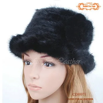 Black Hspl Guarantee100% натуральная норка Мех ЖИВОТНЫХ вязаная шапка с цветком украсить и волны Cut сбоку - Цвет: Black