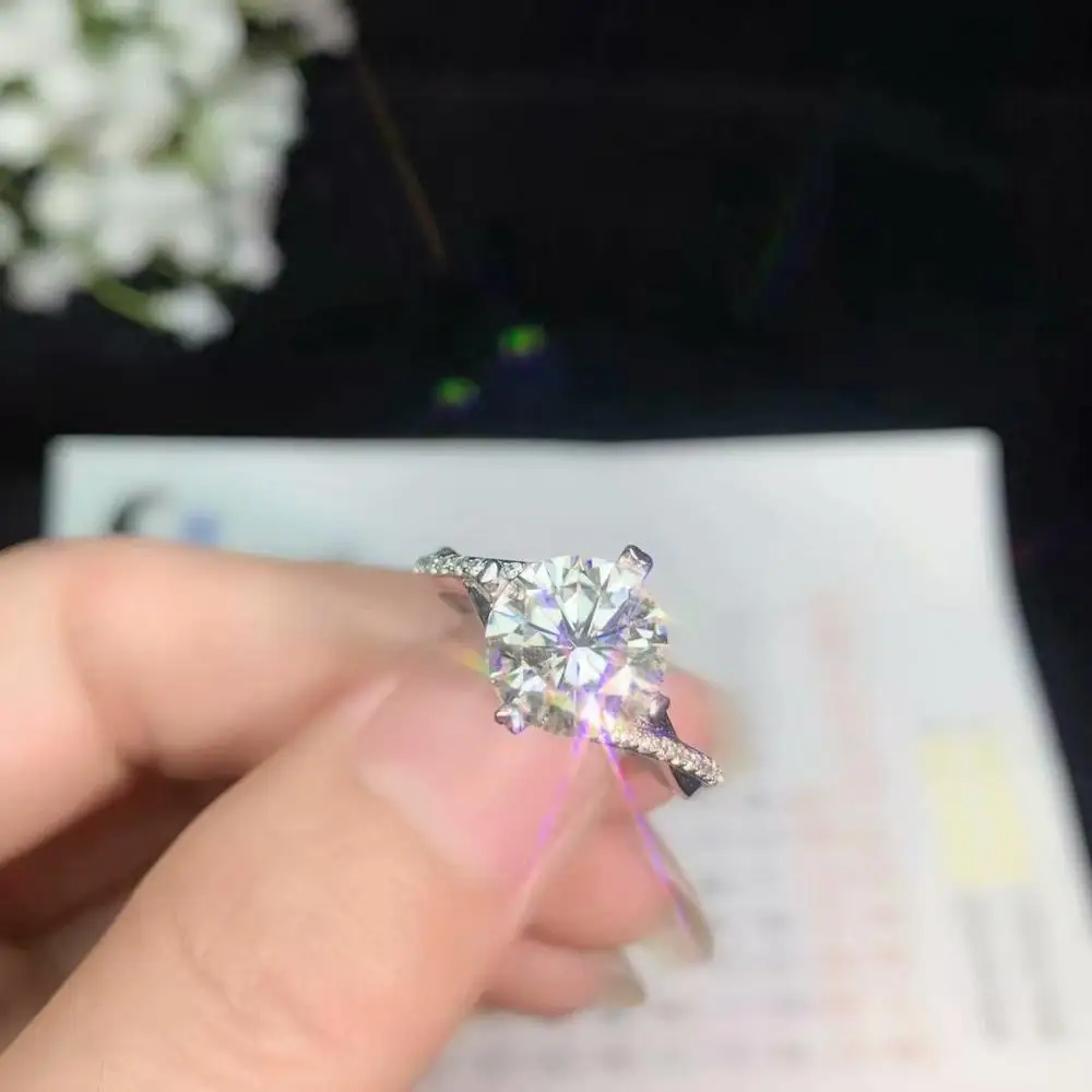 Женское Подарочное кольцо из драгоценного камня муассанита