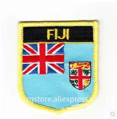 

Hot Sale ! Embroidery Patches National flag Emblem Patches Fiji Flag Iron on 7X6CM NGQ1060