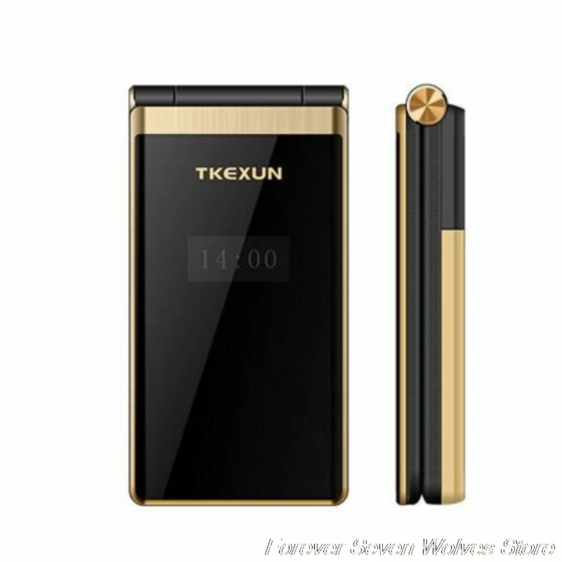 Original TKEXUN M2 Flip Metal Body Phone Dual Screen Big Battery Big Keyboard 3.0 Handwriting Screen Mobile Cellphone Clamshell