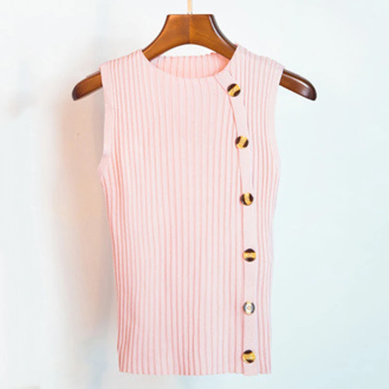 YELITE женский сексуальный трикотажный топ на пуговицах с золотыми нитями летняя