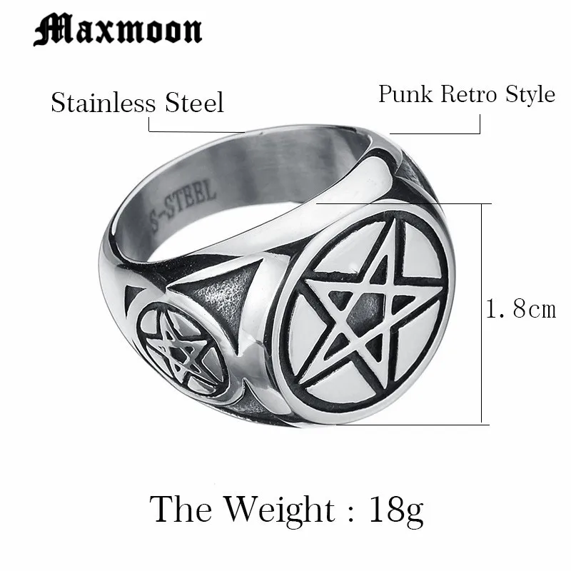 Maxmoon Звезда Давида кольца для мужчин нержавеющая сталь еврейский Израиль мужское