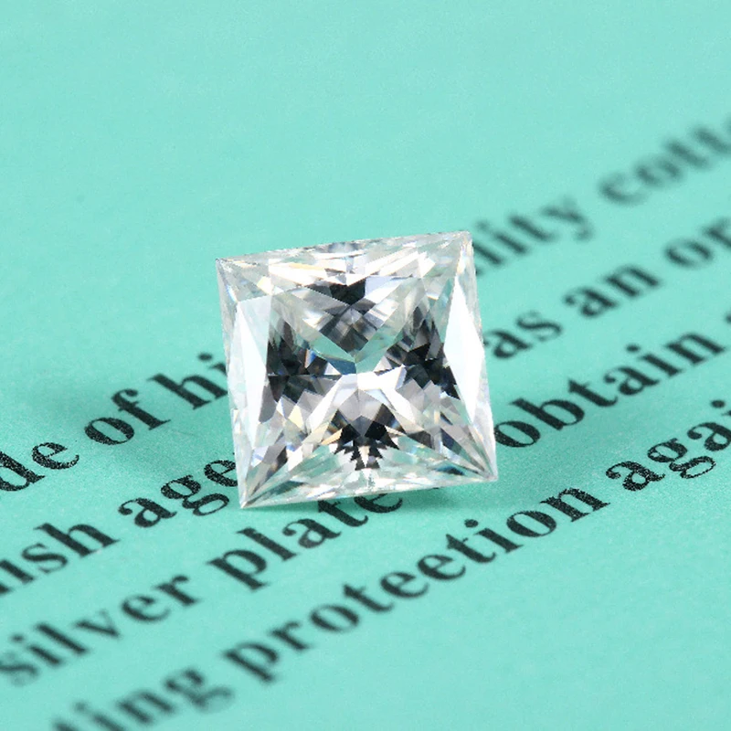 Драгоценные камни аналог алмаза вес 2ct 7 мм * F цвет принцесса огранка моиссанит