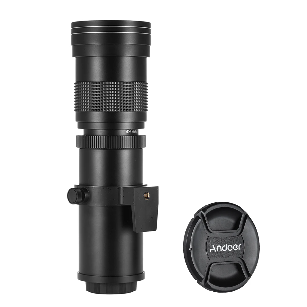 Andoer объектив Kelda 420-800 мм F/8,3-16 Супер телефото ручной зум-объектив с Т-образным креплением для Canon EOS EF Nikon DSLR камеры