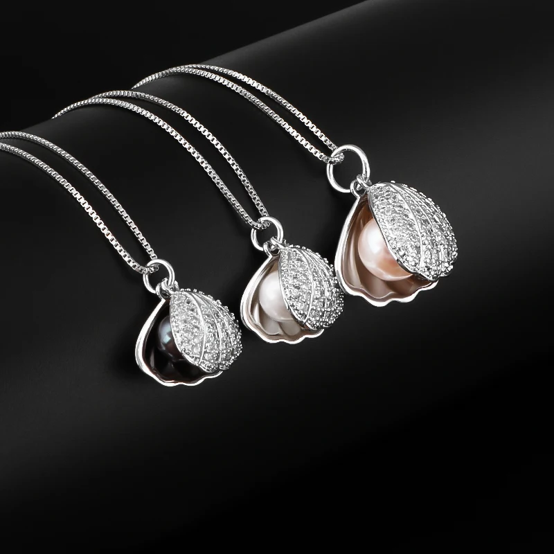 CHUKUI элегантные женские жемчужные ожерелья с кулоном кубические скорлупки из