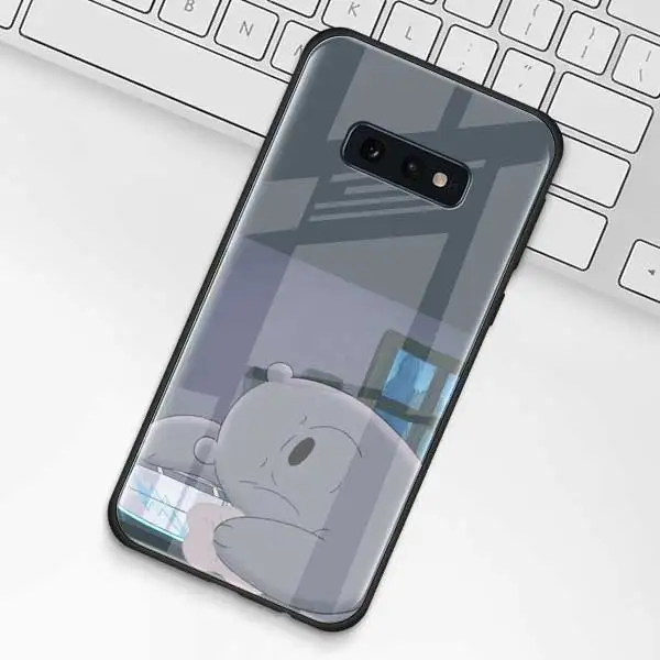 Милый чехол из закаленного стекла для samsung Galaxy S10 S10e S9 S8 S10 Plus Note 9 A50 A30 - Цвет: 003