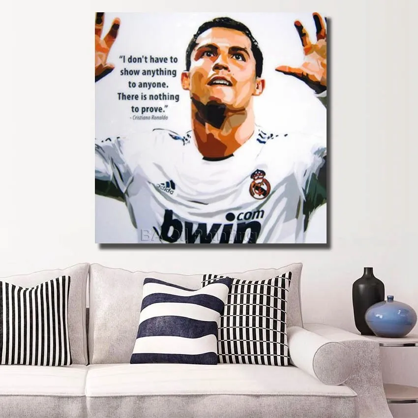 Oil Painting On Canvas Cristiano Ronaldo Football Super Star Poster Wall Art Gift Pictures For Living Room Home Decor RW397 | Дом и сад
