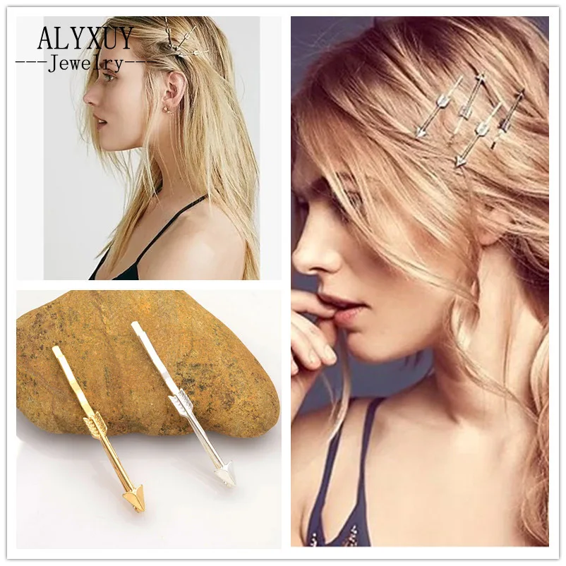 Новая мода Hairwear цвет золотистый стрелка шпилька для волос подарок женщины