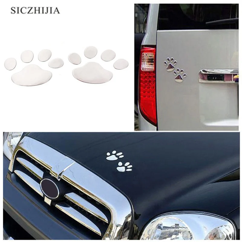 3D car window bumper body door cute panda dog paw footprint sticker for Volvo S40 S60 S80 XC60 XC90 V40 V60 C30 XC70 V70 | Автомобили и