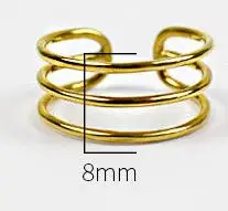 triple line SHANICE, большое Золотое, классический цвет, серебро 925 пробы, регулируемое широкое кольцо, палец, унисекс, Женский образец, Открытое кольцо, браслет Bijoux, ювелирное изделие - Цвет основного камня: triple line
