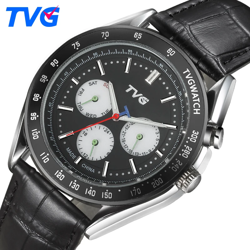 Часы наручные TVG Мужские кварцевые модные повседневные водонепроницаемые из
