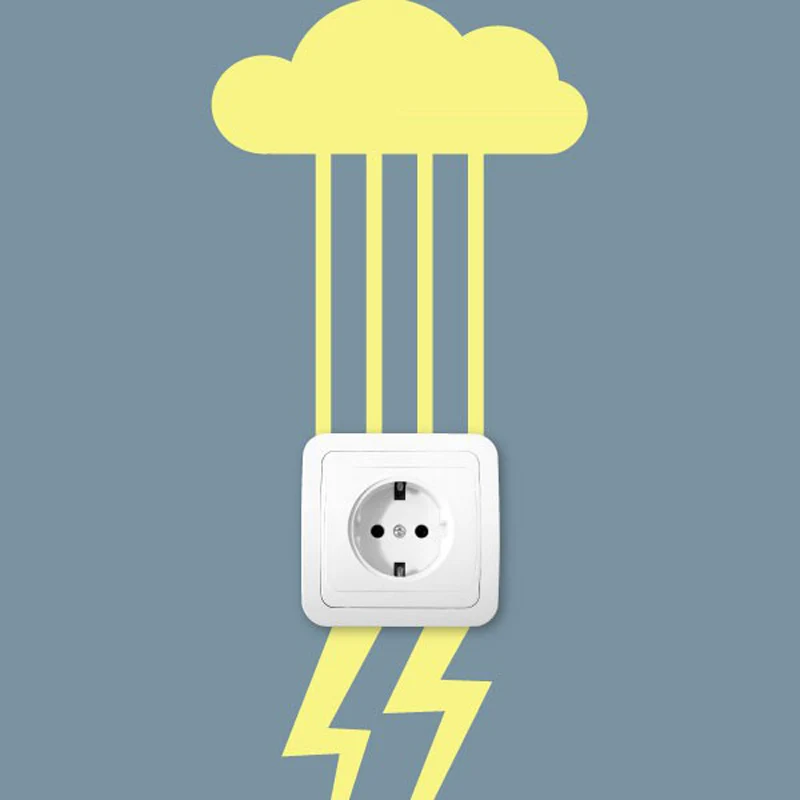 Креативный гром и молниеносный переключатель наклейки для гостиной спальни