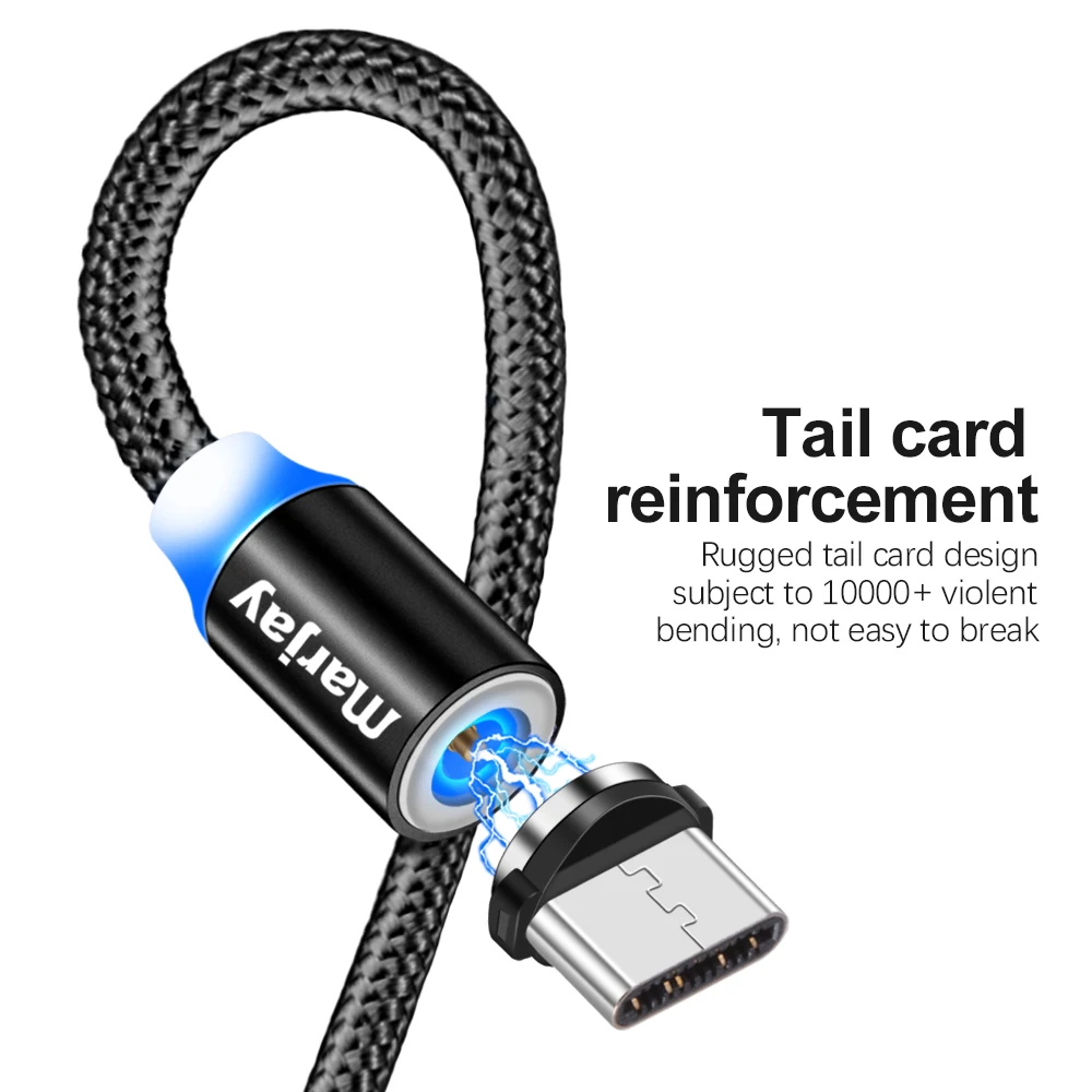 Магнитный кабель Marjay USB Type C для Samsung S8 S9 S10 Plus Huawei P30 Pro Xiaomi mi9 mi8 Type-C шнур зарядного
