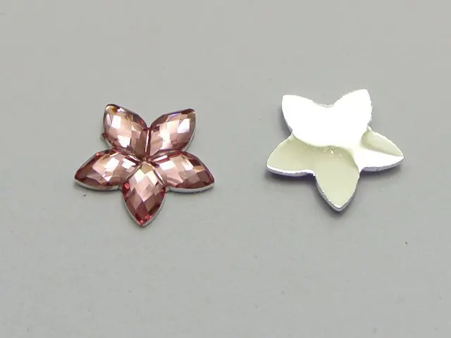 

500 Mixed Color Acrylic Flatback Faceted Star Rhinestone Gems 8mm