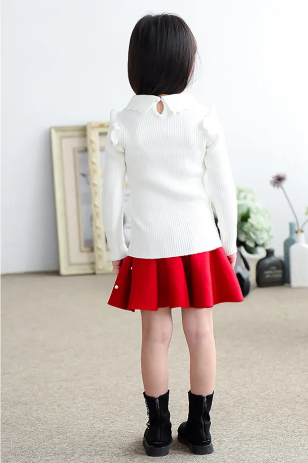 Роскошные детские юбки с рюшами и жемчужинами весенне-осенняя повседневная