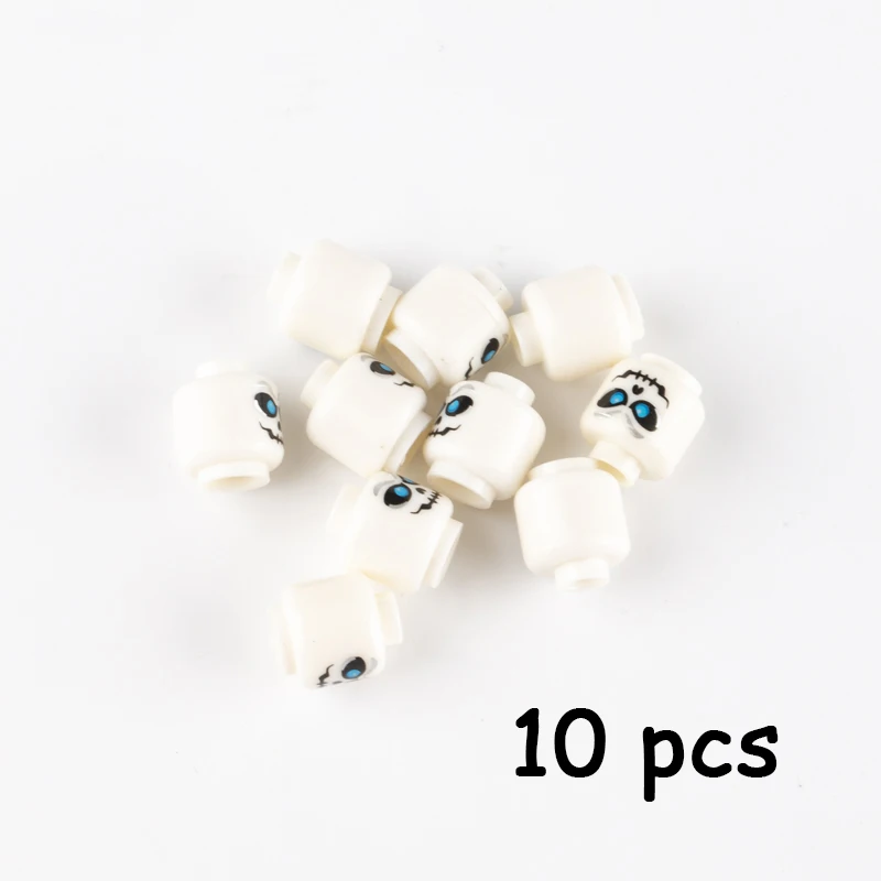02head-10pcs Рисунок головы город МОС аксессуары мини солдат лицо Джокер строительные блоки Модель Кирпичи Хэллоуин DIY игрушки для детей Подарки C080 - Цвет: 02head-10pcs