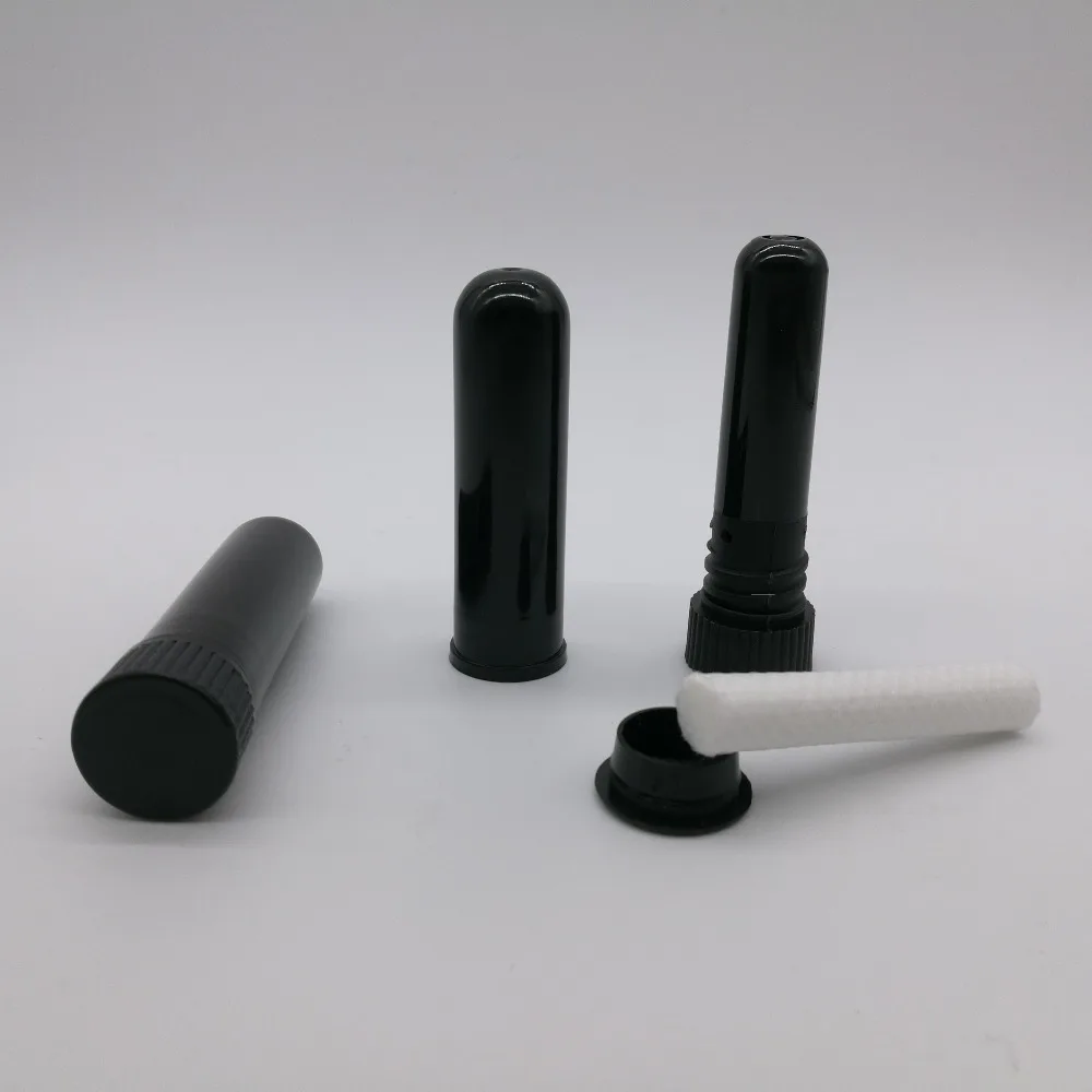 

Free shipping 120pcs/lot Black Nasal Inhaler for Essential Oil, plastic Nasal Inhaler blank with high quality cotton wicks
